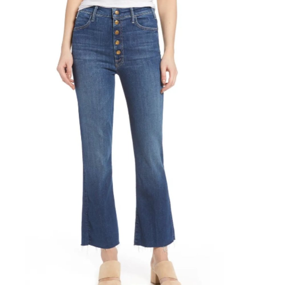 MOTHER Hustler Snap Down Ankle Fray 26 High Rise